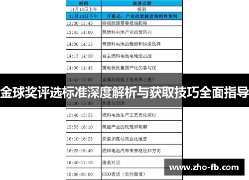 金球奖评选标准深度解析与获取技巧全面指导